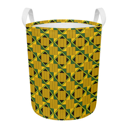 Kente Ethnic Pattern Print Round Laundry Basket