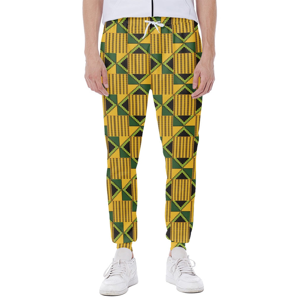 Kente Ethnic Pattern Print Scuba Joggers