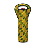 Kente Ethnic Pattern Print Single Neoprene Wine Tote