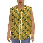 Kente Ethnic Pattern Print Sleeveless Baseball Jersey