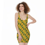 Kente Ethnic Pattern Print Sleeveless Bodycon Dress