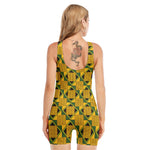 Kente Ethnic Pattern Print Sleeveless One Piece Swimsuit