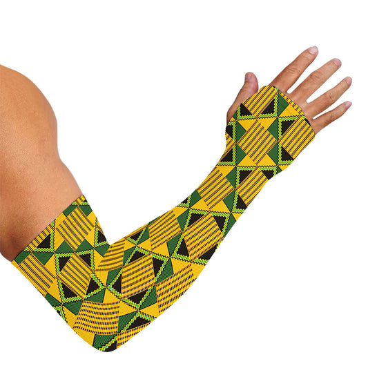 Kente Ethnic Pattern Print Sun Protection Arm Sleeves