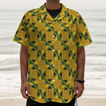 Kente Ethnic Pattern Print Textured Short Sleeve Shirt