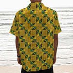 Kente Ethnic Pattern Print Textured Short Sleeve Shirt