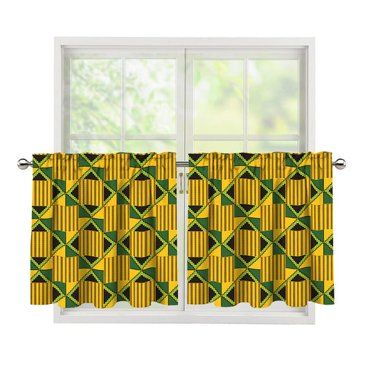 Kente Ethnic Pattern Print Tier Curtains