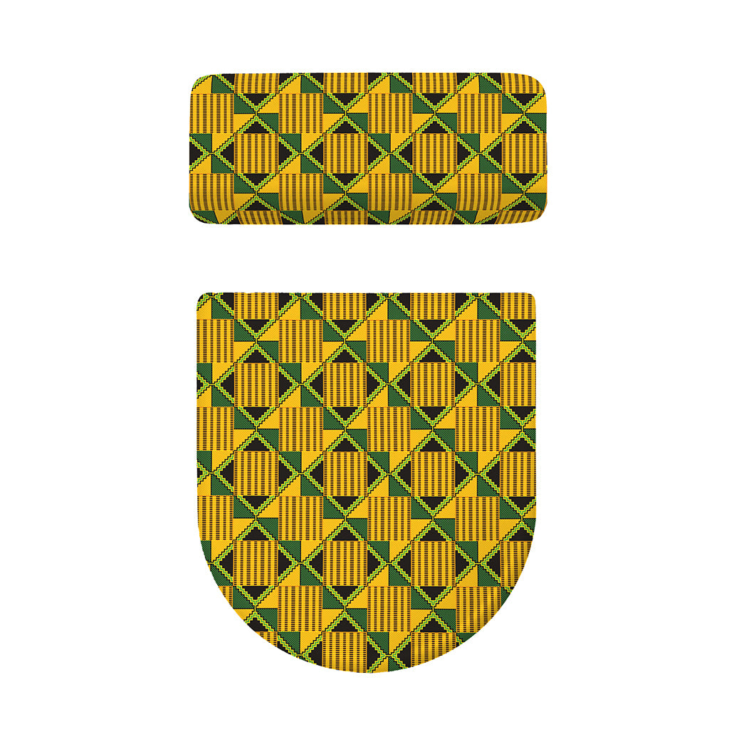 Kente Ethnic Pattern Print Toilet Lid And Tank Cover Set