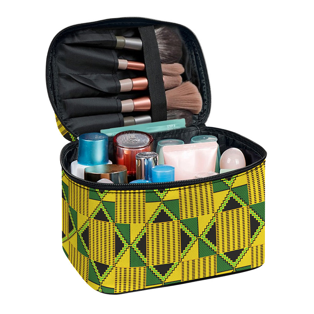 Kente Ethnic Pattern Print Travel Makeup Bag
