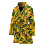 Kente Ethnic Pattern Print Women's Bathrobe