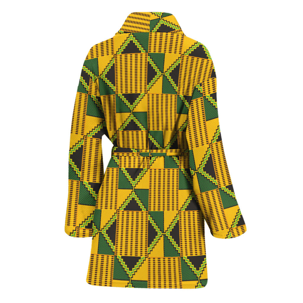 Kente Ethnic Pattern Print Women's Bathrobe