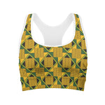 Kente Ethnic Pattern Print Women's Sports Bra