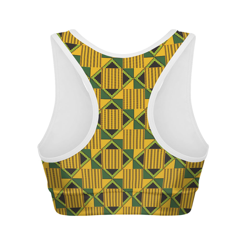 Kente Ethnic Pattern Print Women's Sports Bra