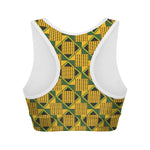 Kente Ethnic Pattern Print Women's Sports Bra