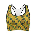 Kente Ethnic Pattern Print Women's Sports Bra
