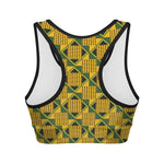 Kente Ethnic Pattern Print Women's Sports Bra