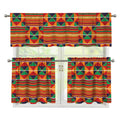 Kente Pattern Print 3 Piece Kitchen Curtains