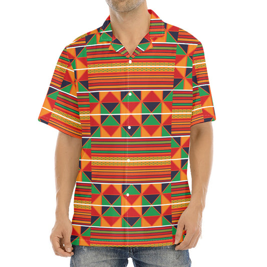Kente Pattern Print Aloha Shirt
