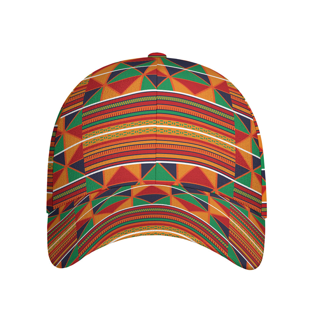 Kente Pattern Print Baseball Cap