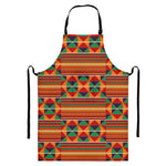 Kente Pattern Print Bib Apron With Pocket