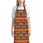 Kente Pattern Print Bib Apron With Pocket