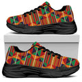 Kente Pattern Print Black Chunky Shoes