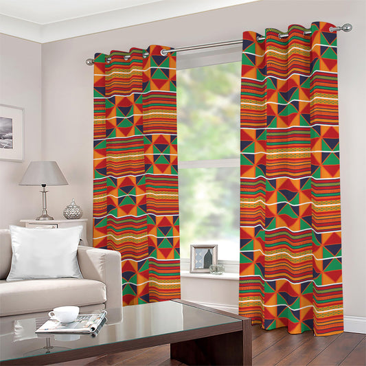 Kente Pattern Print Blackout Grommet Curtains