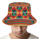 Kente Pattern Print Bucket Hat