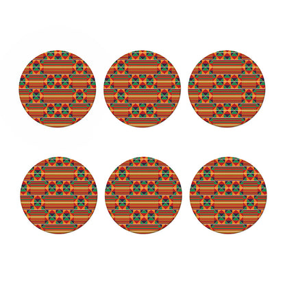 Kente Pattern Print Coaster Set