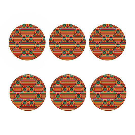 Kente Pattern Print Coaster Set