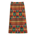 Kente Pattern Print Cotton Front Slit Maxi Skirt