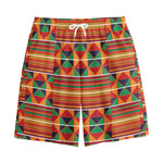 Kente Pattern Print Cotton Shorts