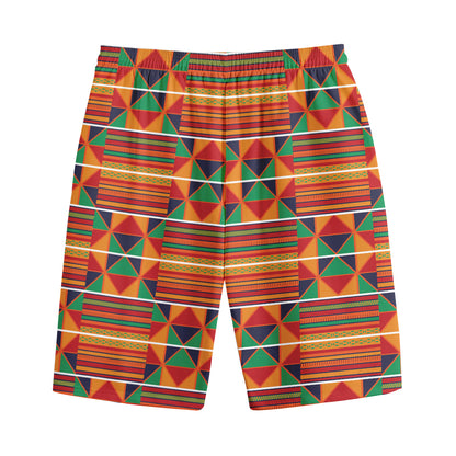 Kente Pattern Print Cotton Shorts