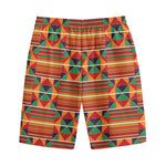 Kente Pattern Print Cotton Shorts