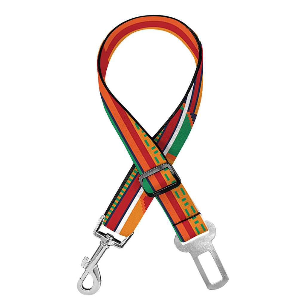 Kente Pattern Print Dog Seat Belt