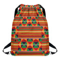 Kente Pattern Print Drawstring Backpack