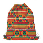 Kente Pattern Print Drawstring Bag