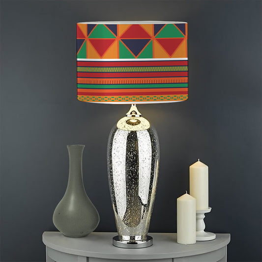 Kente Pattern Print Drum Lamp Shade