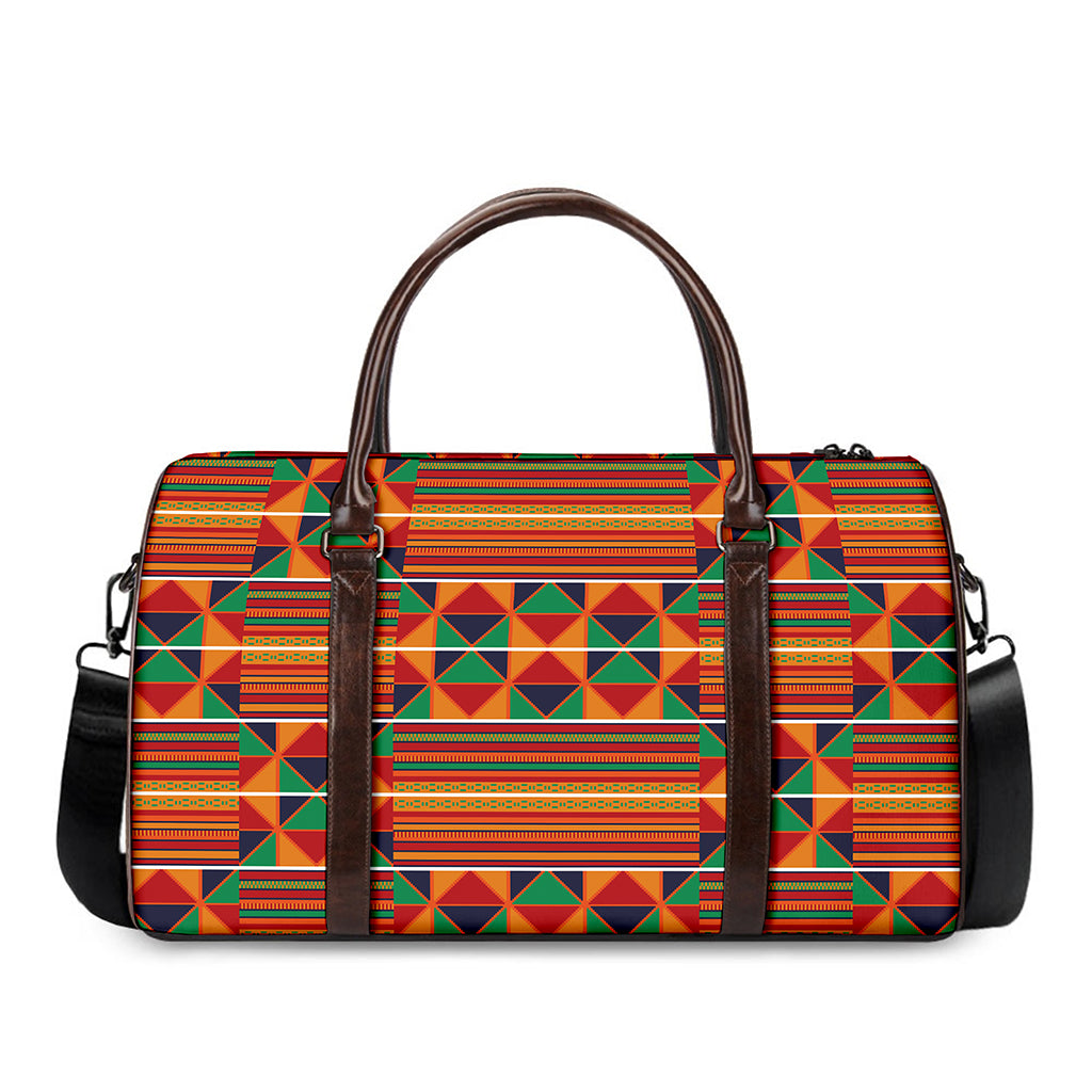 Kente Pattern Print Duffle Bag