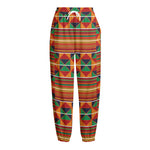 Kente Pattern Print Fleece Lined Knit Pants
