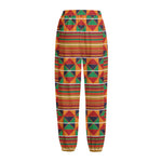 Kente Pattern Print Fleece Lined Knit Pants