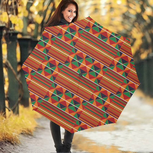 Kente Pattern Print Foldable Umbrella