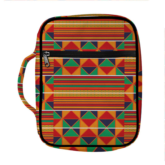 Kente Pattern Print Front Pocket Bible Bag