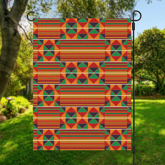 Kente Pattern Print Garden Flag