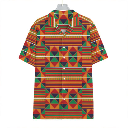 Kente Pattern Print Hawaiian Shirt