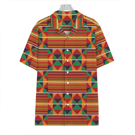 Kente Pattern Print Hawaiian Shirt