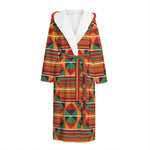 Kente Pattern Print Hooded Bathrobe
