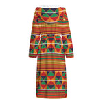 Kente Pattern Print Hooded Bathrobe