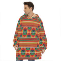 Kente Pattern Print Hoodie Blanket