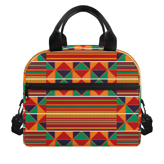 Kente Pattern Print Insulated Lunch Bag