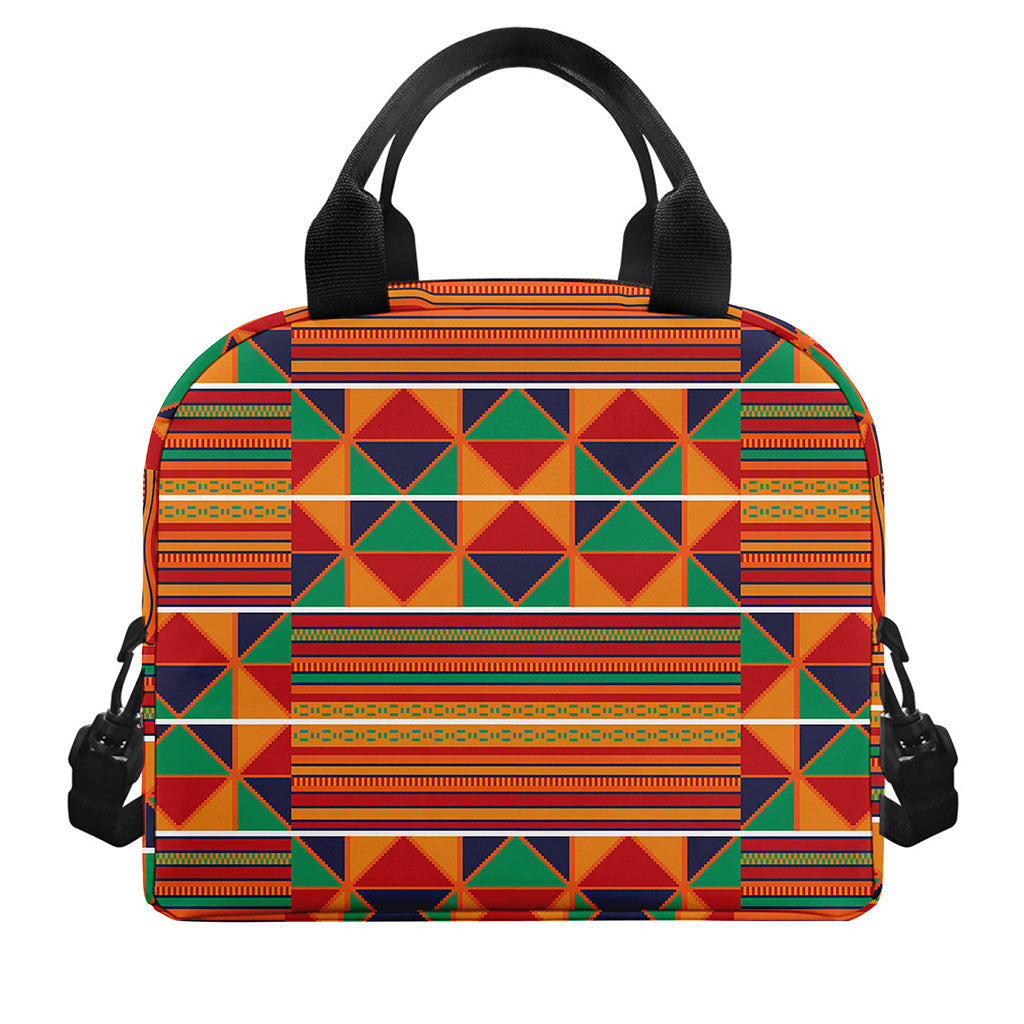 Kente Pattern Print Insulated Lunch Bag